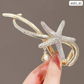 Impression Twist Clip, Starfish Shell Imitation Pearl Hair Clip (Pack of 12)